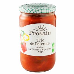 Trio de poivrons et piment d'Espelette bio cuisinés - 650g