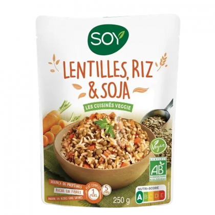 Lentilles, riz et soja - 220g