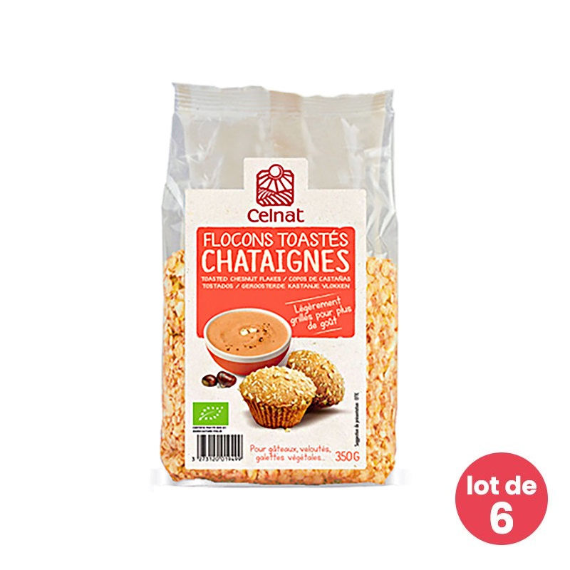 Flocons de châtaignes toastés - Lot de 6 x 350g