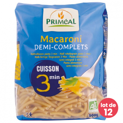Macaroni 1/2 complets express - Lot de 12 x 500g