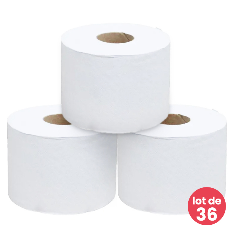 Papier toilette compact 100% recyclé - Lot de 36 rouleaux