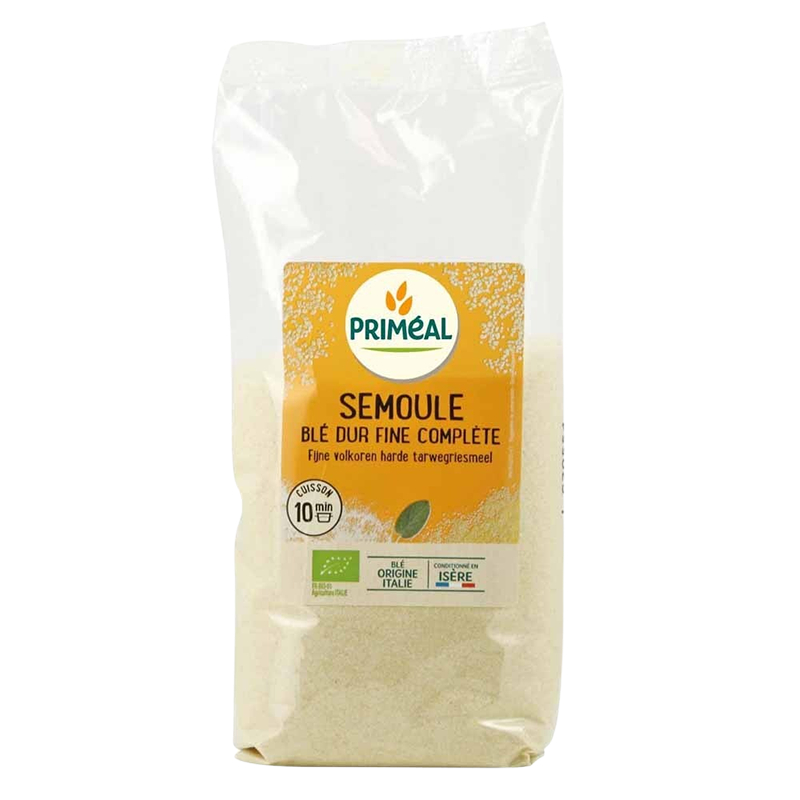 Semoule de blé fine complète bio - 500g, Priméal