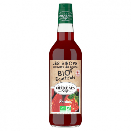 Sirop de canne à la fraise bio - 50cl