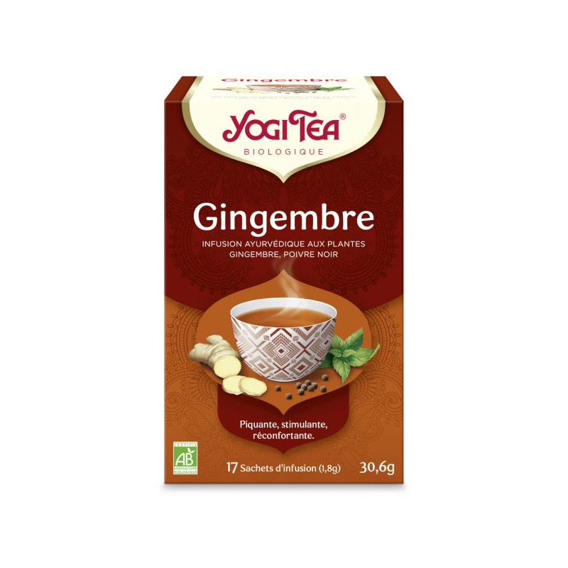 Infusion Aux Plantes Gingembre Bio 17 Sachets 1,8g YOGI TEA