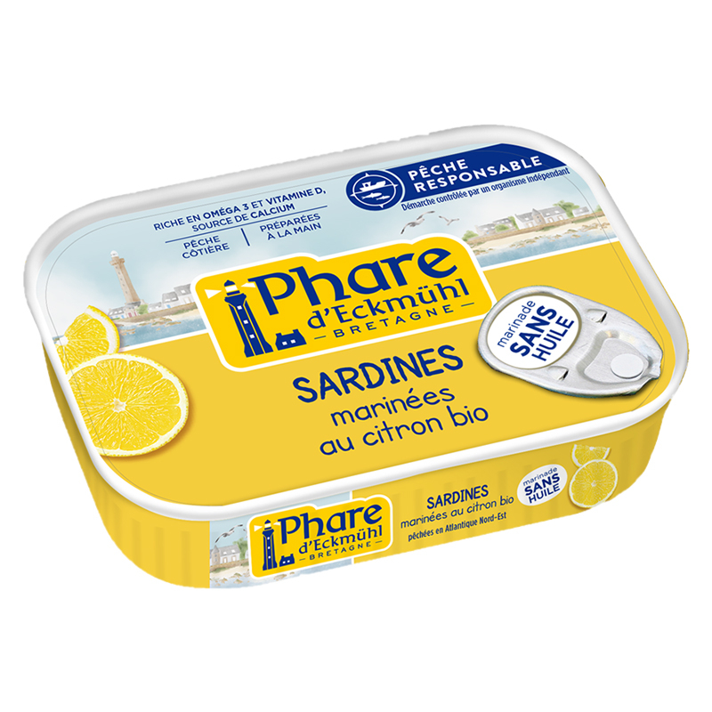 Sardines marinées au citron, sans huile - 135g