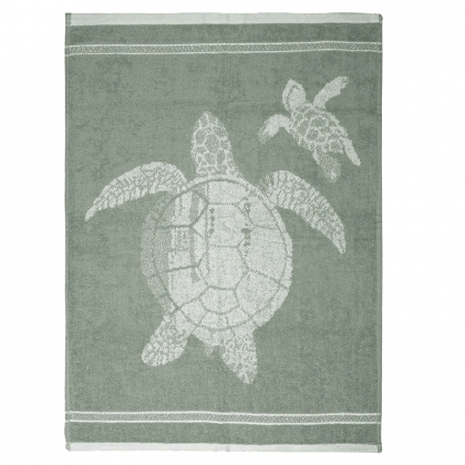 Torchon en coton bio - Vert Tortue - 50x70 cm