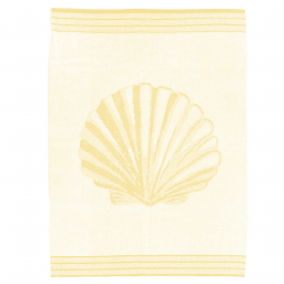 Torchon en coton bio - Jaune Coquillages 50x70 cm