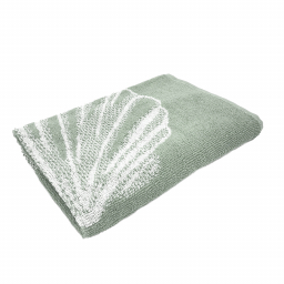 Torchon en coton bio - Vert Coquillages 50x70 cm