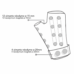 Doigtier carpien magnétique Wondermag - Main droite - Taille M