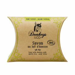 Savon au lait d'ânesse - Thé vert et Aloe Vera - 100g