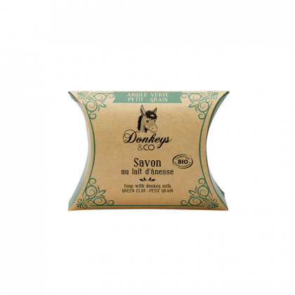 Savon au lait d'ânesse - Argile verte et Petit grain - 25g