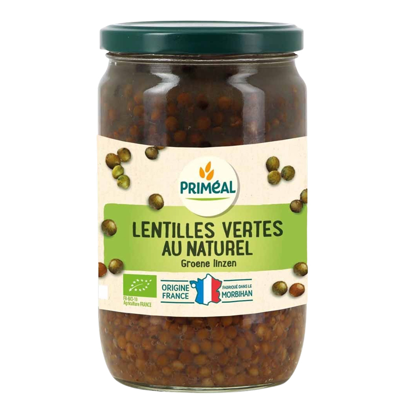 Lentilles vertes au naturel - 370ml, Priméal