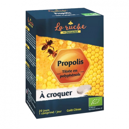 Propolis bio à croquer - 20 comprimés - DDM 30/06/2023