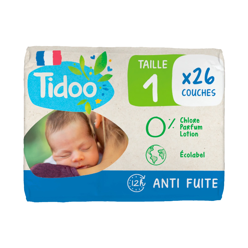 Couches écologiques - Taille 4 - 7/18 kg - Pack de 50, Tidoo