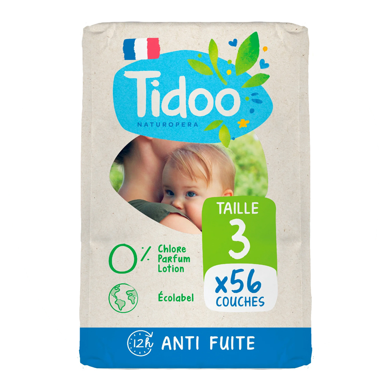 Couches écologiques taille 2 (3-6kg) pour bébés fabriquées en France -  FRANCE BéBé BIO
