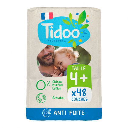 Couches écologiques - Taille 4+ - 9/20 kg - Pack de 48