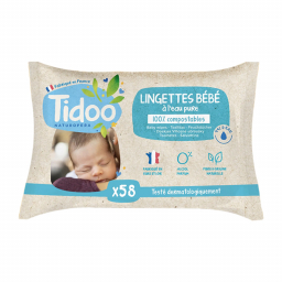 Lingettes compostables à l'eau - Pack de 58