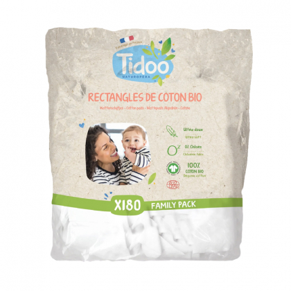 Rectangles de coton bio - Sachet de 180