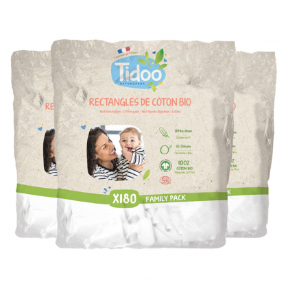 Carrés de coton bébé bio made in France - Tidoo