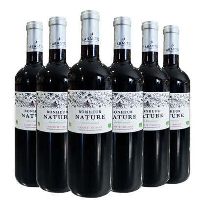Bonheur Nature - Vin rouge bio IGP - Carton de 6x75cl