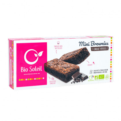 Mini brownies choco pépites - 160g