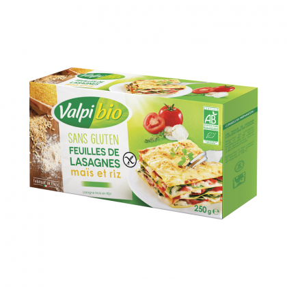 Feuilles de lasagne au maïs et riz bio - 250g