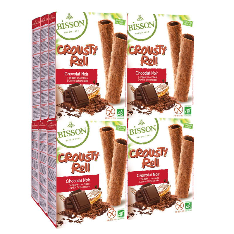 Crousty roll chocolat noir - Lot de 12x125g, Bisson