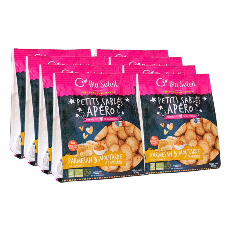 Petits sablés apéro - Parmesan moutarde - 100g