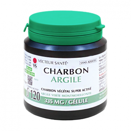 Charbon argile - 120 gélules marines