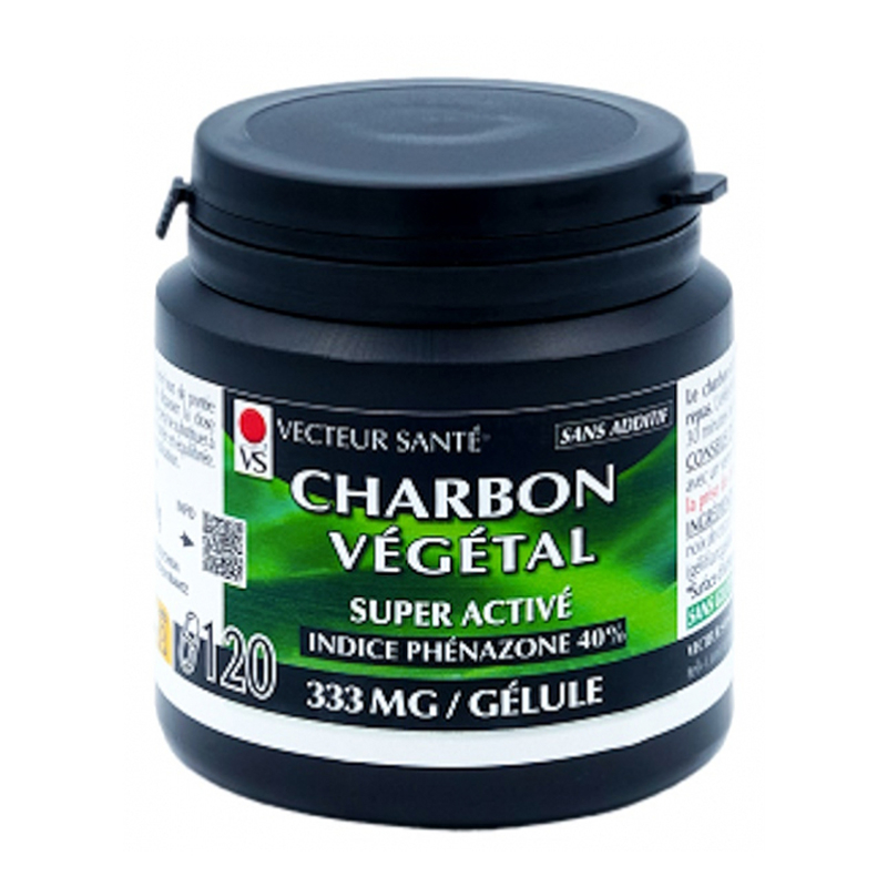 Charbon Végétal 100% BIO - 120 gélules - Herboristerie depuis 1942