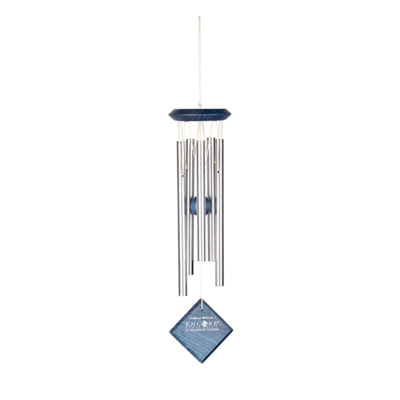 Carillon à vent Woodstock Chimes - Mercure argenté bleu - 35cm