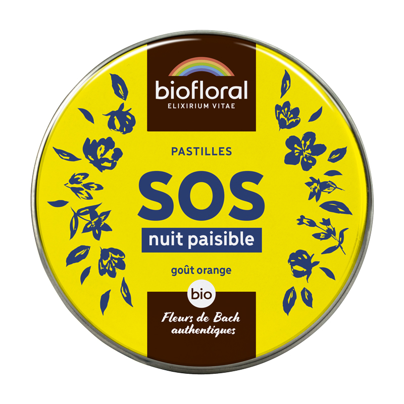 Pastilles secours bio aux Fleurs de Bach - Nuit paisible - 50g