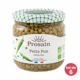 Petits pois extra fins bio et préparés - Lot 6 x 345g