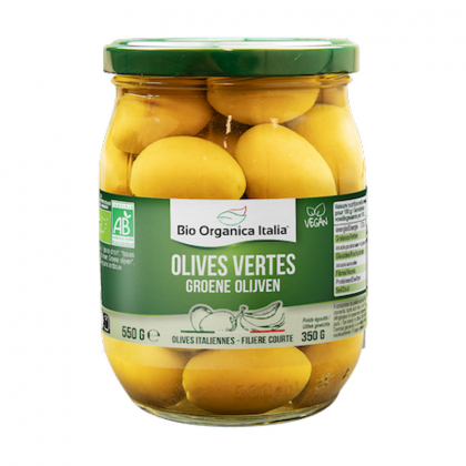 Olives vertes entières au naturel - 550g