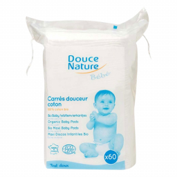 Carrés douceur coton pour bébé - 60 pièces