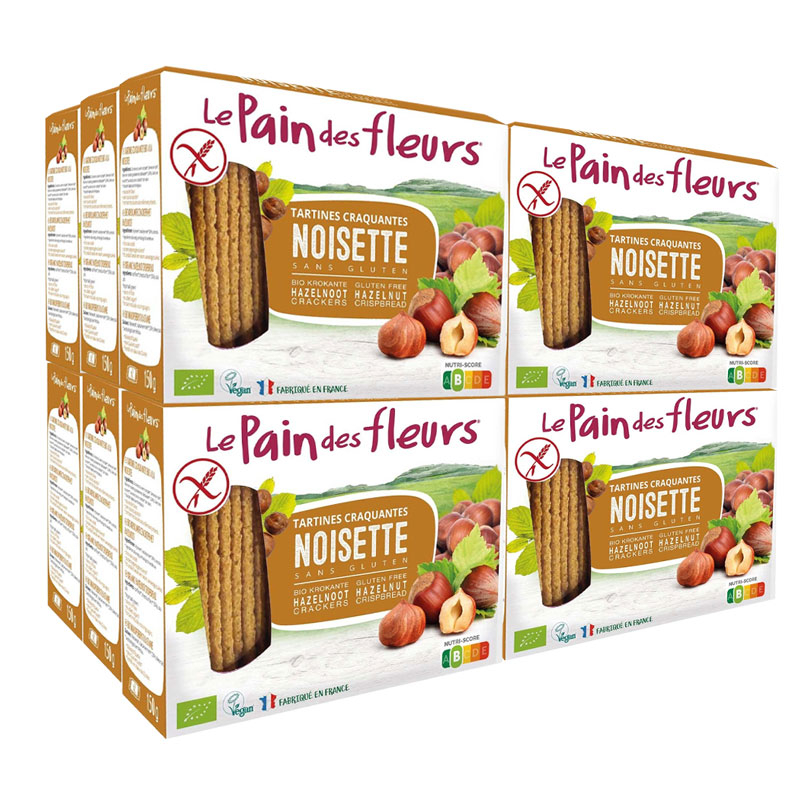 Tartines craquantes aux noisettes sans gluten- Lot de 12x150g