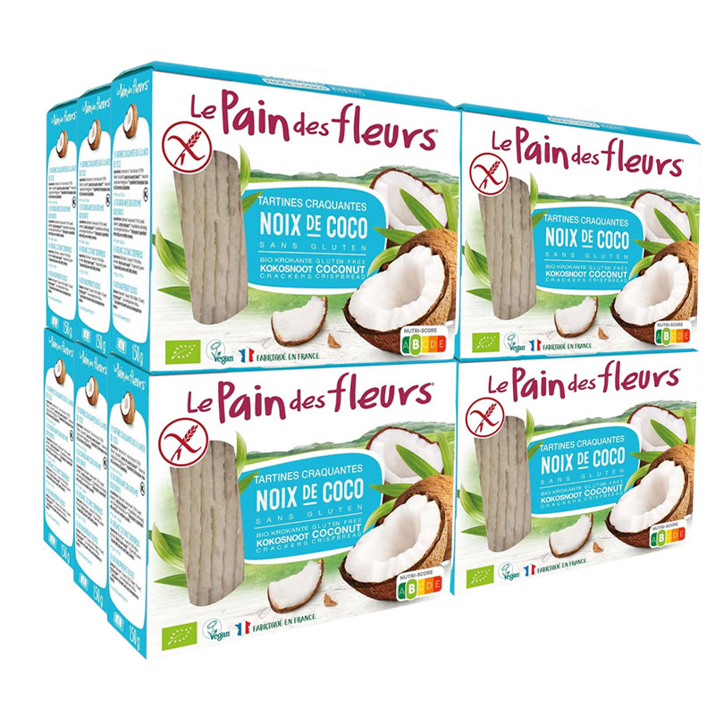 Tartines craquantes à la noix de coco sans gluten - Lot de 12x150g