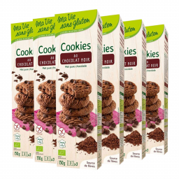 Cookies au chocolat noir sans gluten - Lot de 6x150g