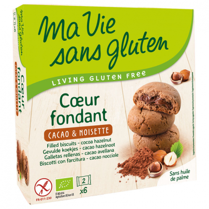 Cœurs fondants sans gluten - Cacao & noisette - 200g