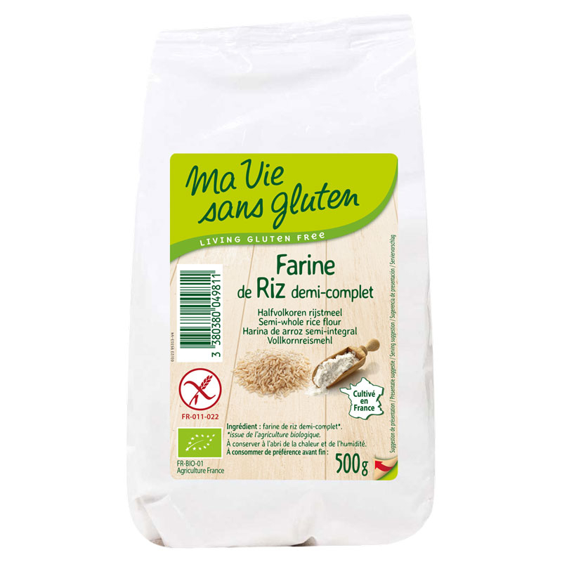 Farine de riz demi complète - 500g