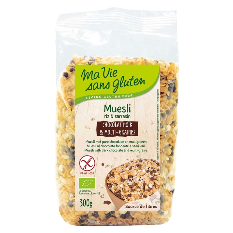 Muesli sans gluten - Chocolat noir & multi-graines - 300g