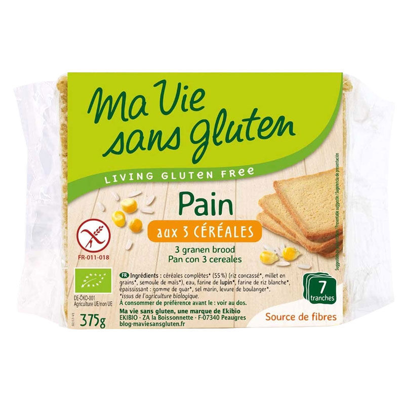 Pain aux 3 céréales sans gluten - 375g