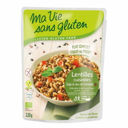 Plat cuisiné sans gluten - Lentilles soja & duo de céréales - 220g