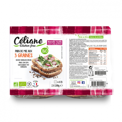 Pain de mie aux graines bio sans gluten - 400g