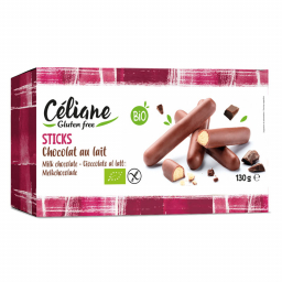 Sticks chocolat au lait bio sans gluten - 130g 