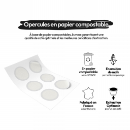 Opercules en papier compostable - 102 opercules