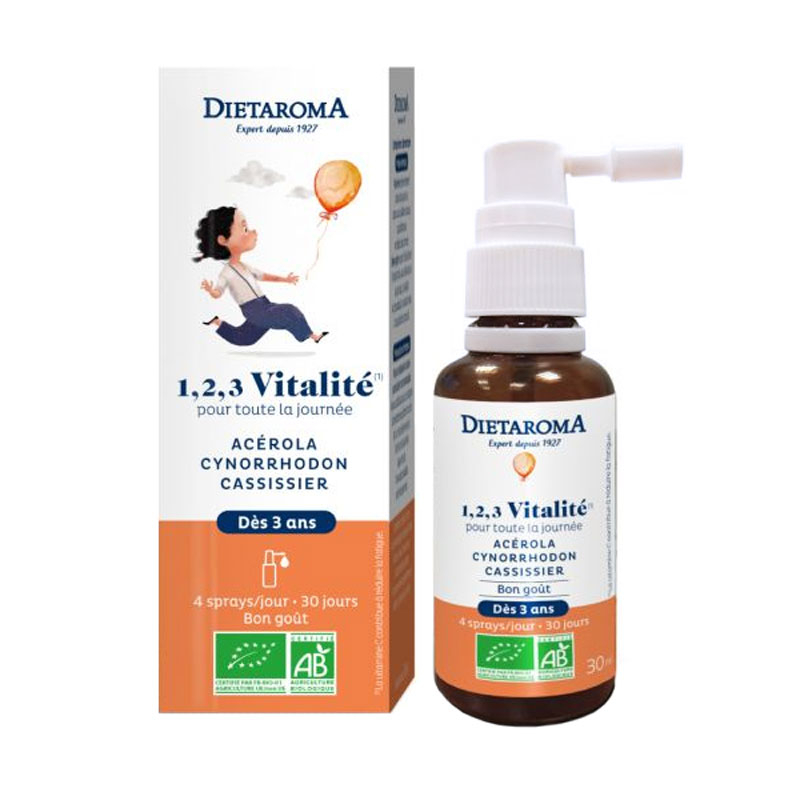 Immunité enfant - 1,2,3 vitalité - Spray de 30ml - DDM 10/23