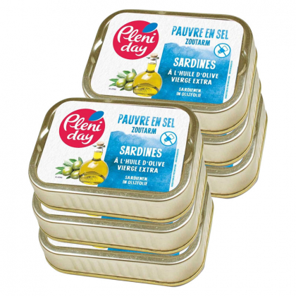 Sardines à l’huile olive pauvre en sel - Lot de 6x115g