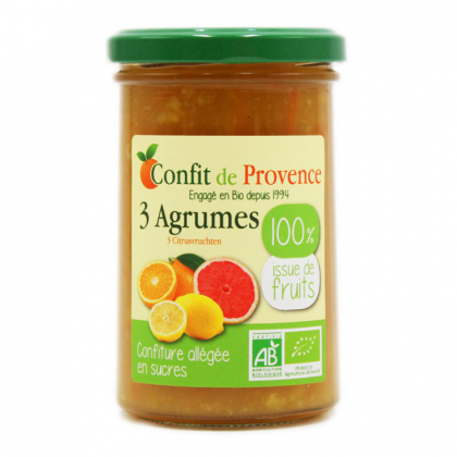 Confiture 100% fruits bio - 3 agrumes - 290g