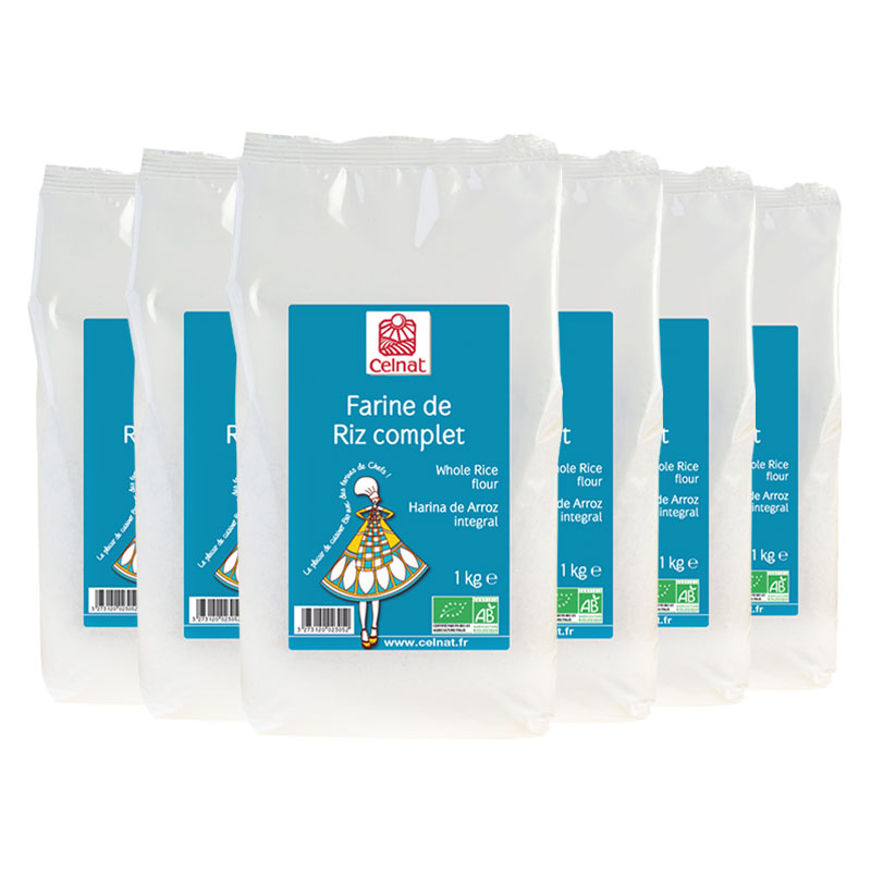 Farine de riz complet - Lot de 6x1kg